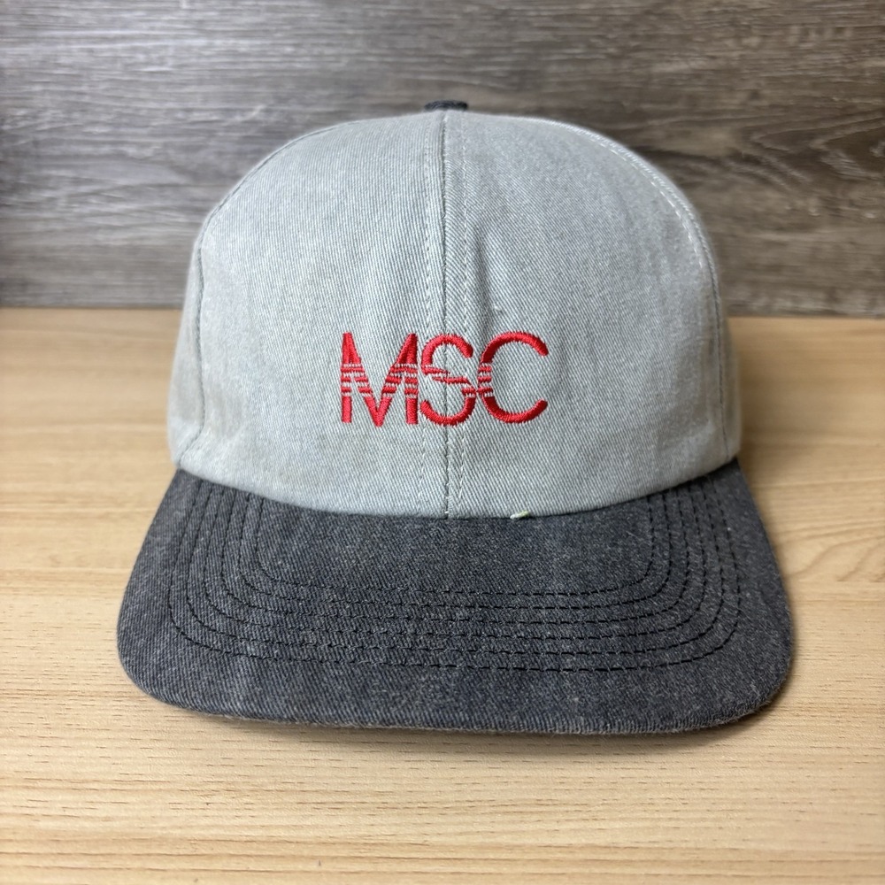Vintage MSC Hat Cap Strap Back Gray Black Embroidered Walbridge Coatings